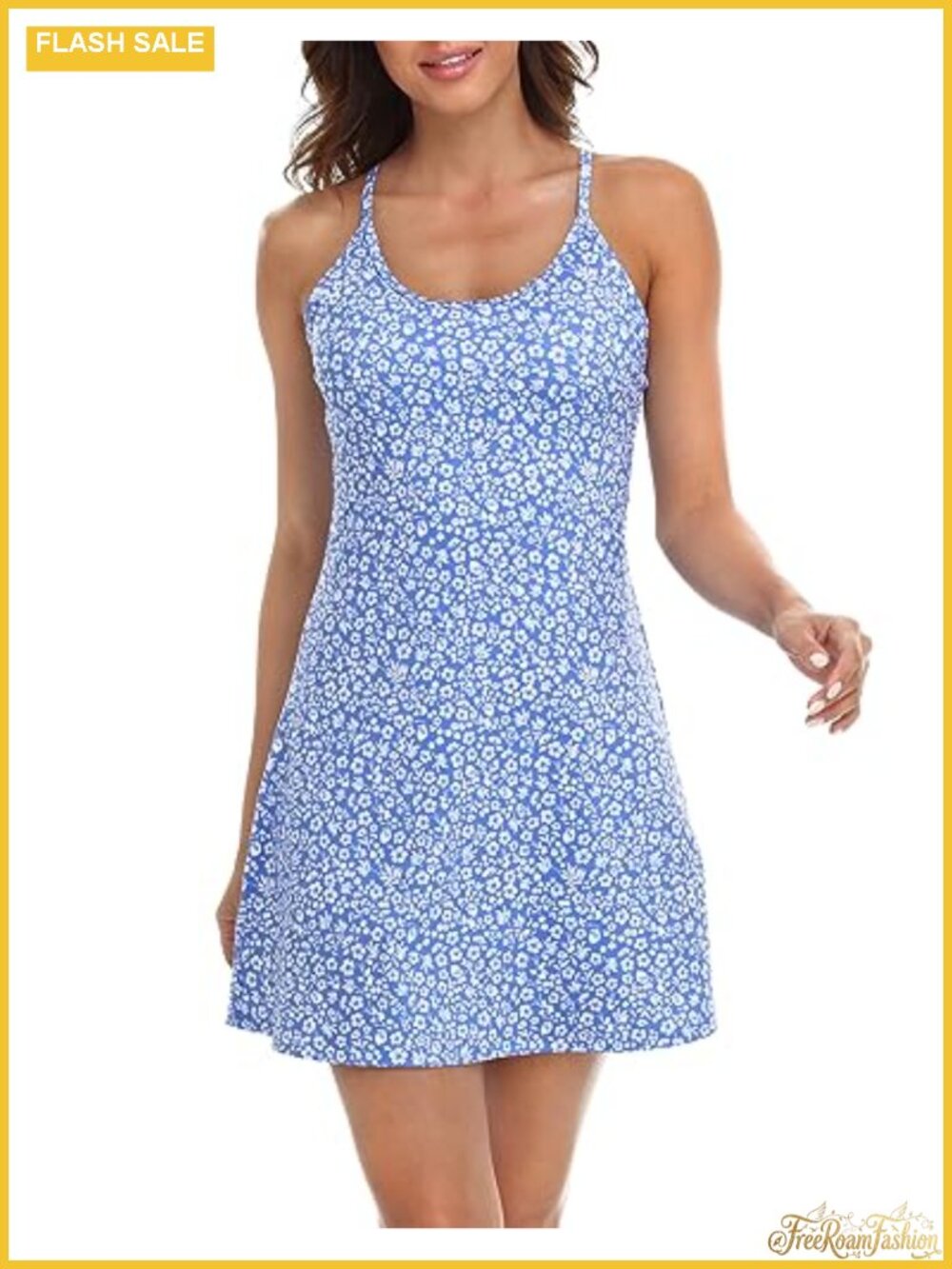 Athletic Tennis Dress with Built-in Shorts & Pockets